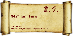 Májer Imre névjegykártya