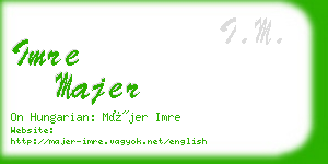 imre majer business card